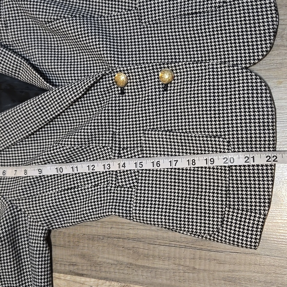 Banana Republic Women's Black and White Houndstooth Blazer Sz 2/XS - Picture 4 of 15